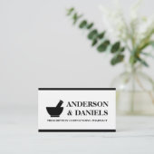 Farmacotherapie Compounding Pharmacy Mortar Pestle Visitekaartje (Staand voorkant)