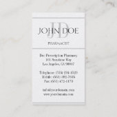 Farmacotherapie Compounding Pharmacy Mortar Pestle Visitekaartje (Achterkant)