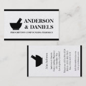 Farmacotherapie Compounding Pharmacy Mortar Pestle Visitekaartje (Voorkant / Achterkant)