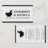 Farmacotherapie Compounding Pharmacy Mortar Pestle Visitekaartje (Voorkant / Achterkant)