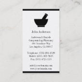 Farmacotherapie Compounding Pharmacy Mortar Pestle Visitekaartje (Achterkant)