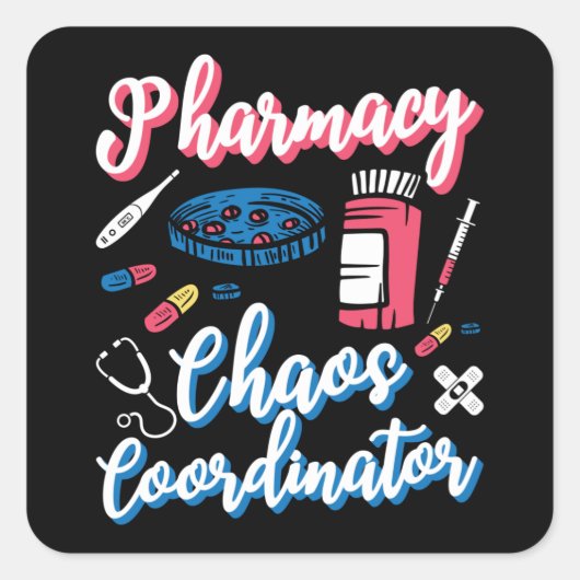 Farmacotherapie Coördinator Farmacie Vierkante Sticker (Voorkant)
