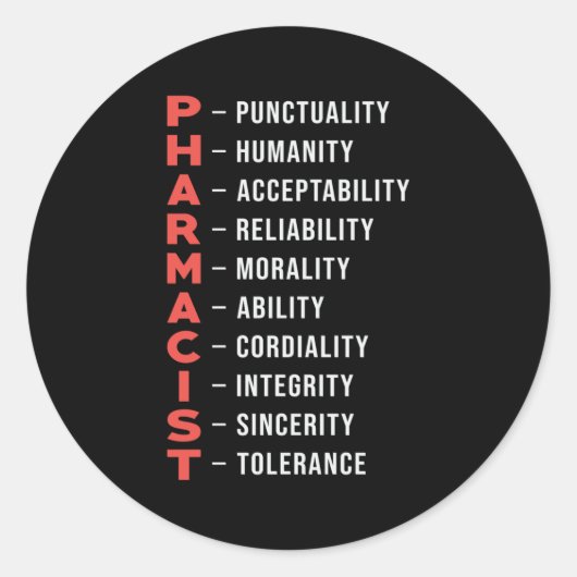 Farmacotherapie Geneesmiddel op technische farmaci Ronde Sticker (Voorkant)