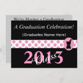 Farmacotherapie Graduation Invitations Pink and Bl Kaart (Voorkant / Achterkant)