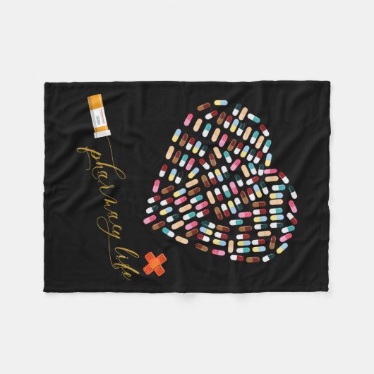 Farmacotherapie Life Pharmacist Heart Happy Valent Fleece Deken (Voorkant (Horizontaal))