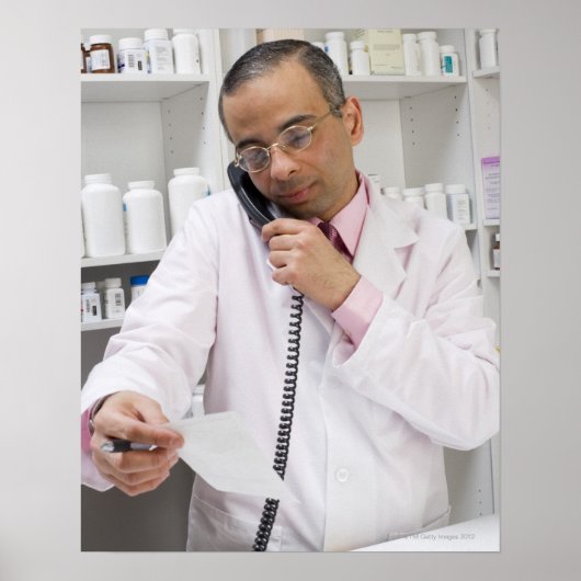 Farmacotherapie met telefoon poster (Voorkant)
