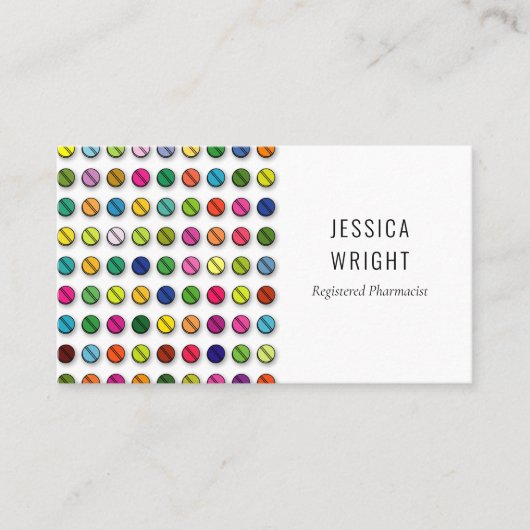 Farmacotherapie Moderne kleurrijke pillen Visitekaartje (Voorkant)
