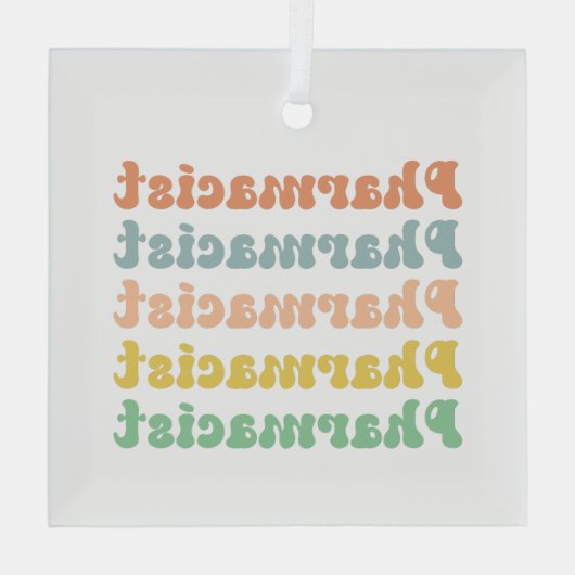 Farmacotherapie Retro Groovy Glas Ornament (Achterkant)