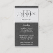 Farmacotherapie / Voorschrijvende farmacie Dark Gr Visitekaartje (Achterkant)