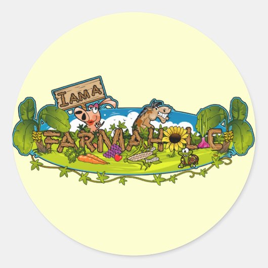 Farmaholic Logo Ronde Stickers (Voorkant)