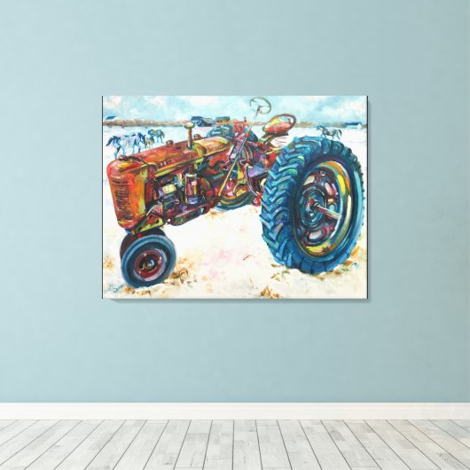 FarmAll-tractor Canvas Afdruk (Insitu (Houten vloer))