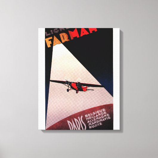 Farman Airlines Farman 300 Monoplane Promo Post Canvas Afdruk (Voorkant)