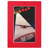 Farman Airlines Farman 300 Monoplane Promo Poste Klembord (Achterkant)