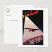 Farman Airlines Farman 300 Monoplane Promo Poster Briefkaart (Voorkant / Achterkant)