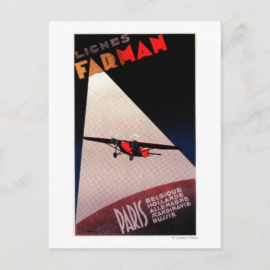 Farman Airlines Farman 300 Monoplane Promo Poster Briefkaart (Voorkant)