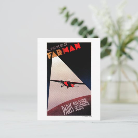 Farman Airlines Farman 300 Monoplane Promo Poster Briefkaart (Staand voorkant)