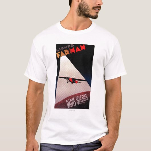 Farman Airlines Farman 300 Monoplane Promo Poster T-shirt (Voorkant)