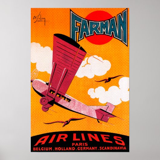 Farman Brothers Airlines F-170 Monoplane Poster (Voorkant)