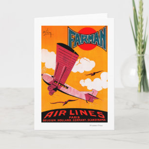 Farman Brothers Airlines F-170 Monoplane Poster Feestdagen Kaart