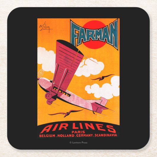 Farman Brothers Airlines F-170 Monoplane Poster Kartonnen Onderzetters (Voorkant)