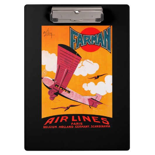 Farman Brothers Airlines F-170 Monoplane Poster Klembord (Voorkant)