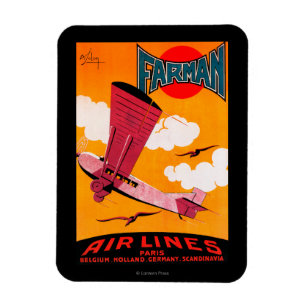 Farman Brothers Airlines F-170 Monoplane Poster Magneet