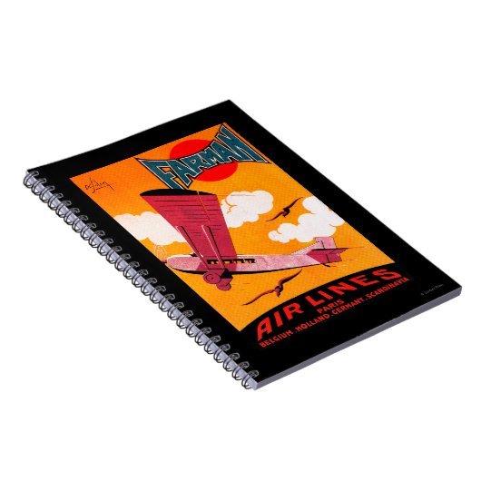Farman Brothers Airlines F-170 Monoplane Poster Notitieboek (Rechterzijde)