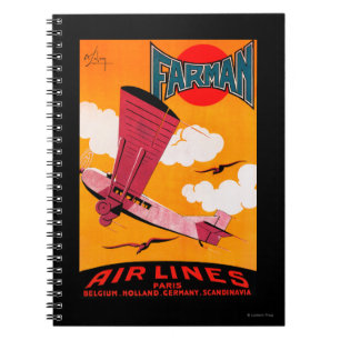 Farman Brothers Airlines F-170 Monoplane Poster Notitieboek