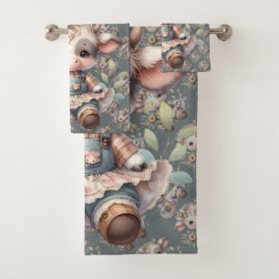 Farmcore Kawaii Kalf in  bloemenjurk Bad Handdoek