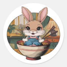 Farmcore Ramen Bunny Ronde Sticker