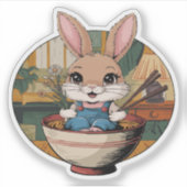 Farmcore Ramen Bunny Sticker (Voorkant)