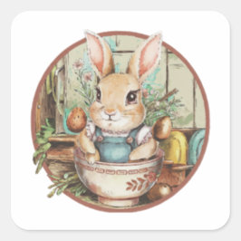 Farmcore Ramen Bunny Vierkante Sticker