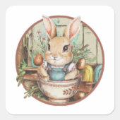 Farmcore Ramen Bunny Vierkante Sticker (Voorkant)
