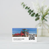Farmer Agriculture Tractor QR-code Visitekaartje (Staand voorkant)