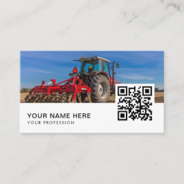 Farmer Agriculture Tractor QR-code Visitekaartje