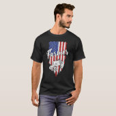 Farmer American Flag Retro Farming Tractor Usa Pat T-shirt (Voorkant volledig)