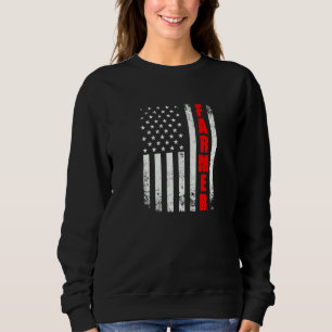 Farmer American Flag Usa Patriotic Proud Funny Ver Trui