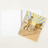 Farmer and Horse Plowing Field Retro Sunrise Planner (Display)
