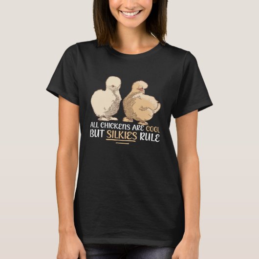 Farmer Animal Silkie Chicken Silky Mama T-shirt (Voorkant)