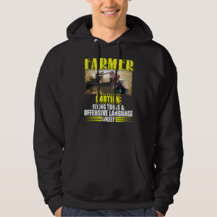Farmer Attach Flying Tools Offsive Language Hoodie