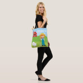Farmer Barn Girl Kind gepersonaliseerd Tote Bag (Op model)