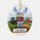 Farmer Couple Keramisch Ornament (Rechts)