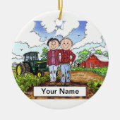 Farmer Couple Keramisch Ornament (Voorkant)