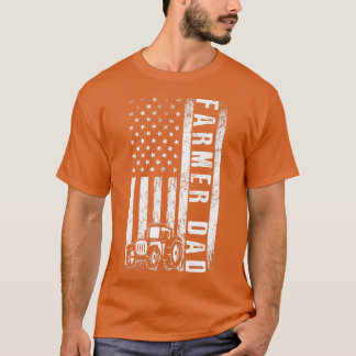 Farmer DAD American Flag Farmer Farmer Pap Vader V T-shirt