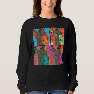 Farmer Donkey Boerderij Animal Pop Art Donkey Trui
