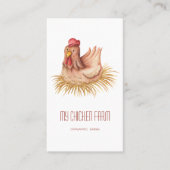 Farmer Egg Supplier Waterverf Hen Boerderij Visitekaartje (Voorkant)