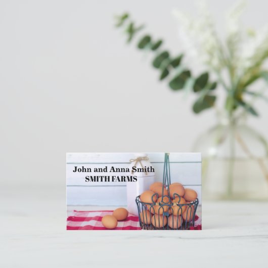Farmer Eggs en Milk Visitekaartje (Staand voorkant)