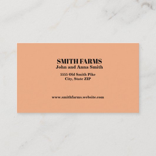 Farmer Eggs en Milk Visitekaartje (Achterkant)