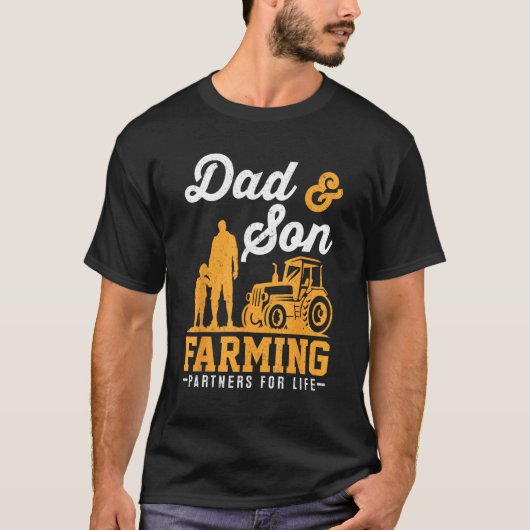 Farmer Family Dad And Son Farming Matching Boys Fa T-shirt (Voorkant)