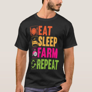 Farmer Farming Humor Boerderij Life Herhaalt Barn T-shirt